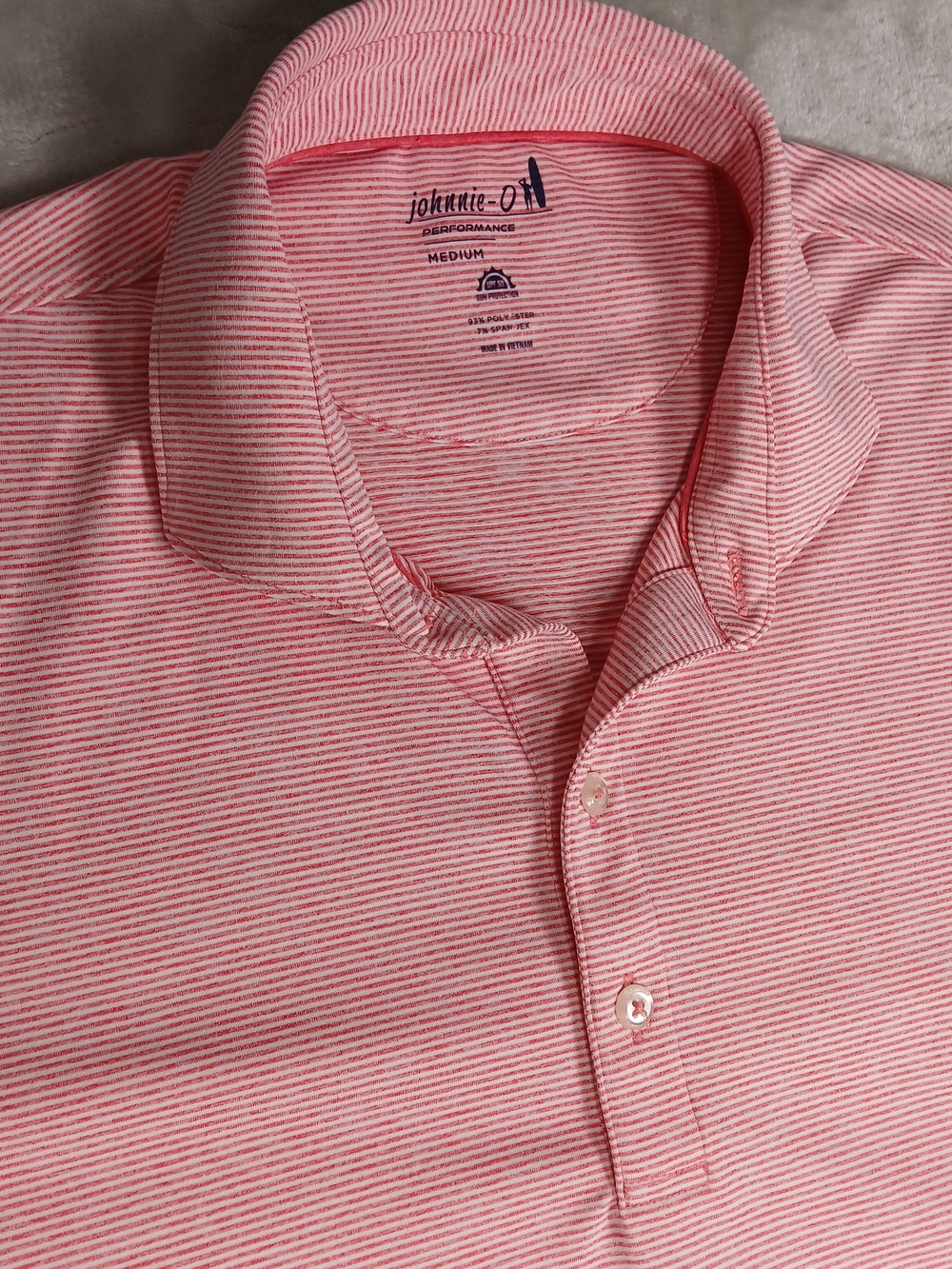 Johnnie O Performance Polo Shirt M Men's Striped Golf